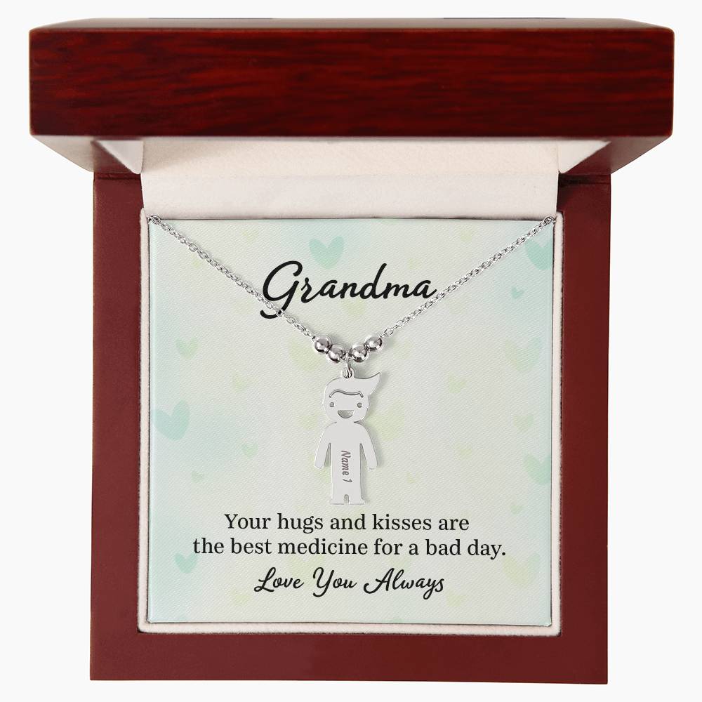 Grandma - Engraved Kid Charm Necklace