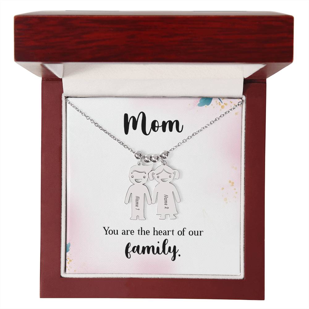 Mom - Engraved Kid Charm Necklace