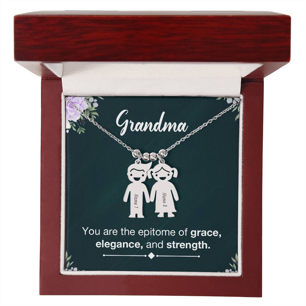 Grandma - Engraved Kid Charm Necklace