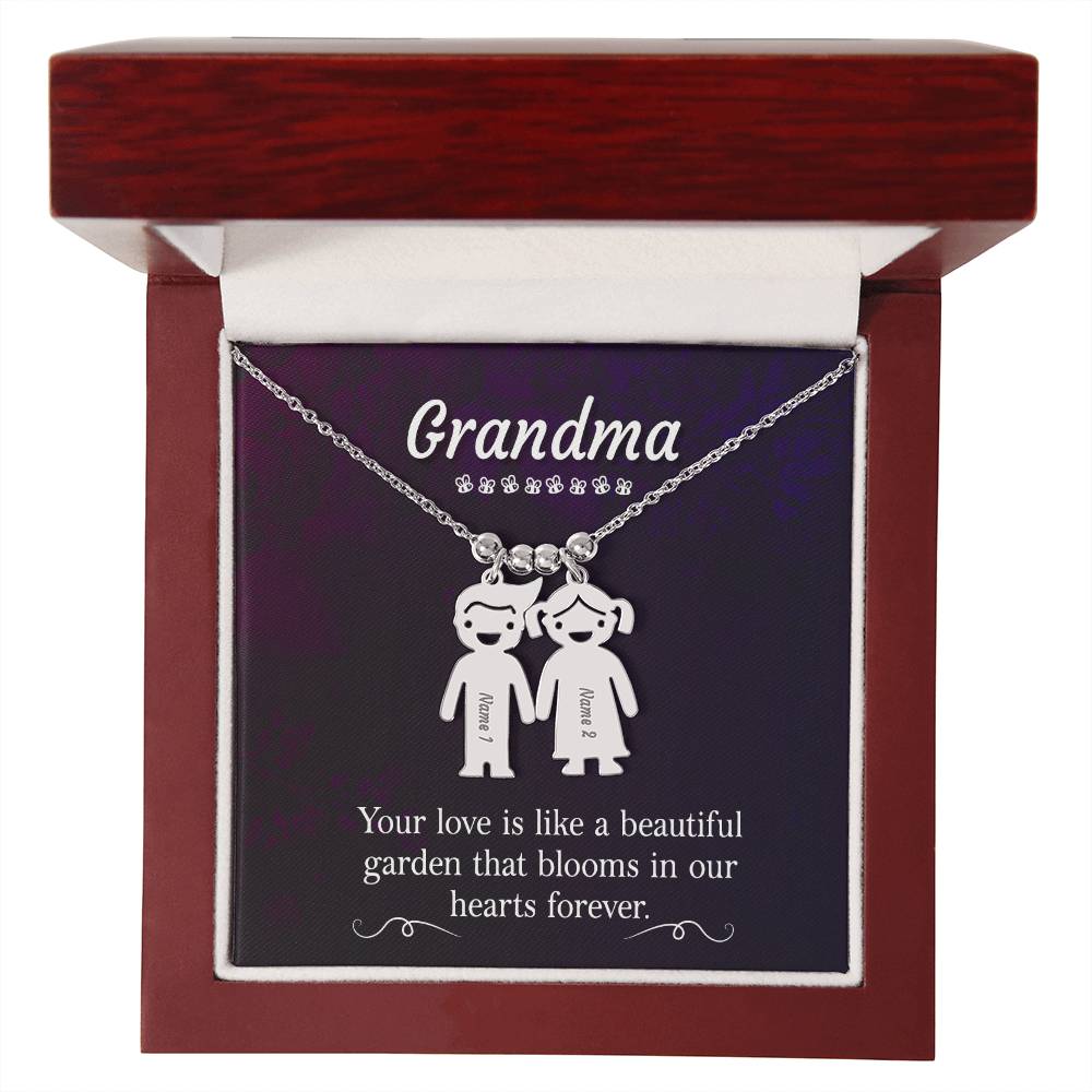 Grandma - Engraved Kid Charm Necklace