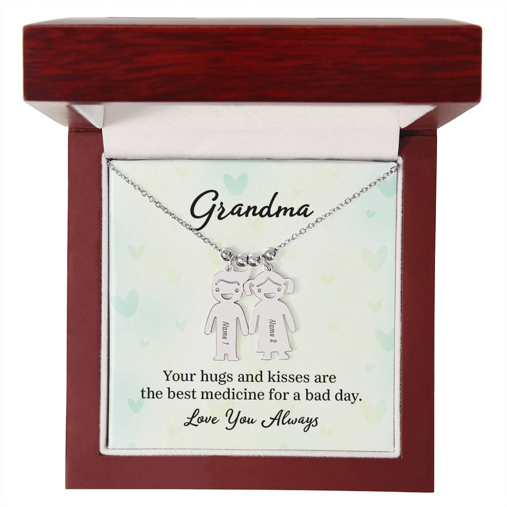 Grandma - Engraved Kid Charm Necklace