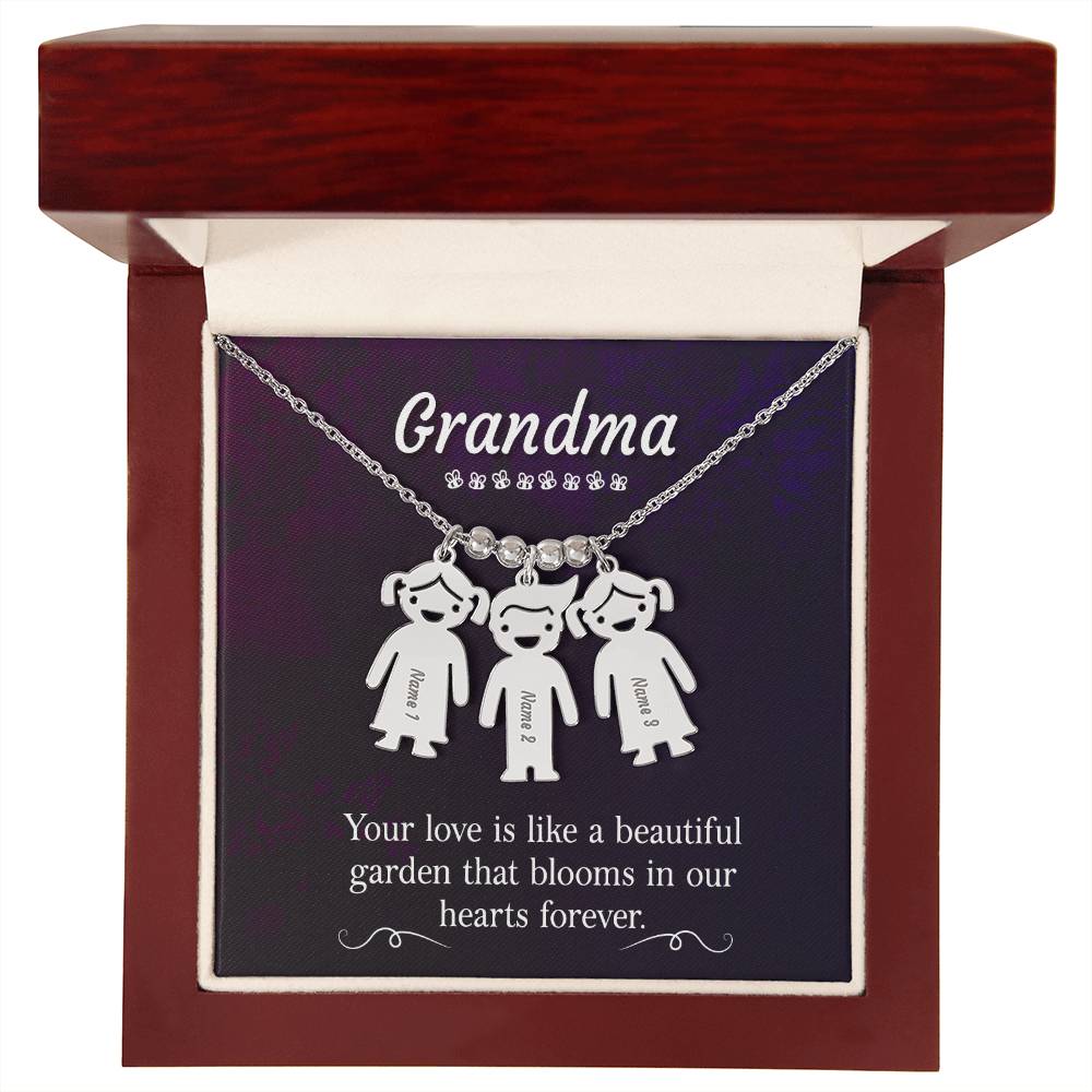 Grandma - Engraved Kid Charm Necklace