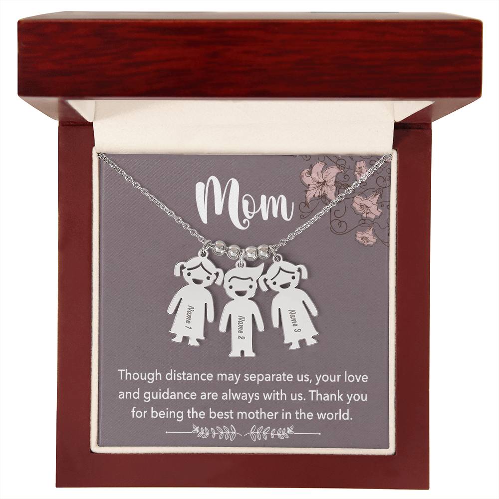 Mom - Engraved Kid Charm Necklace