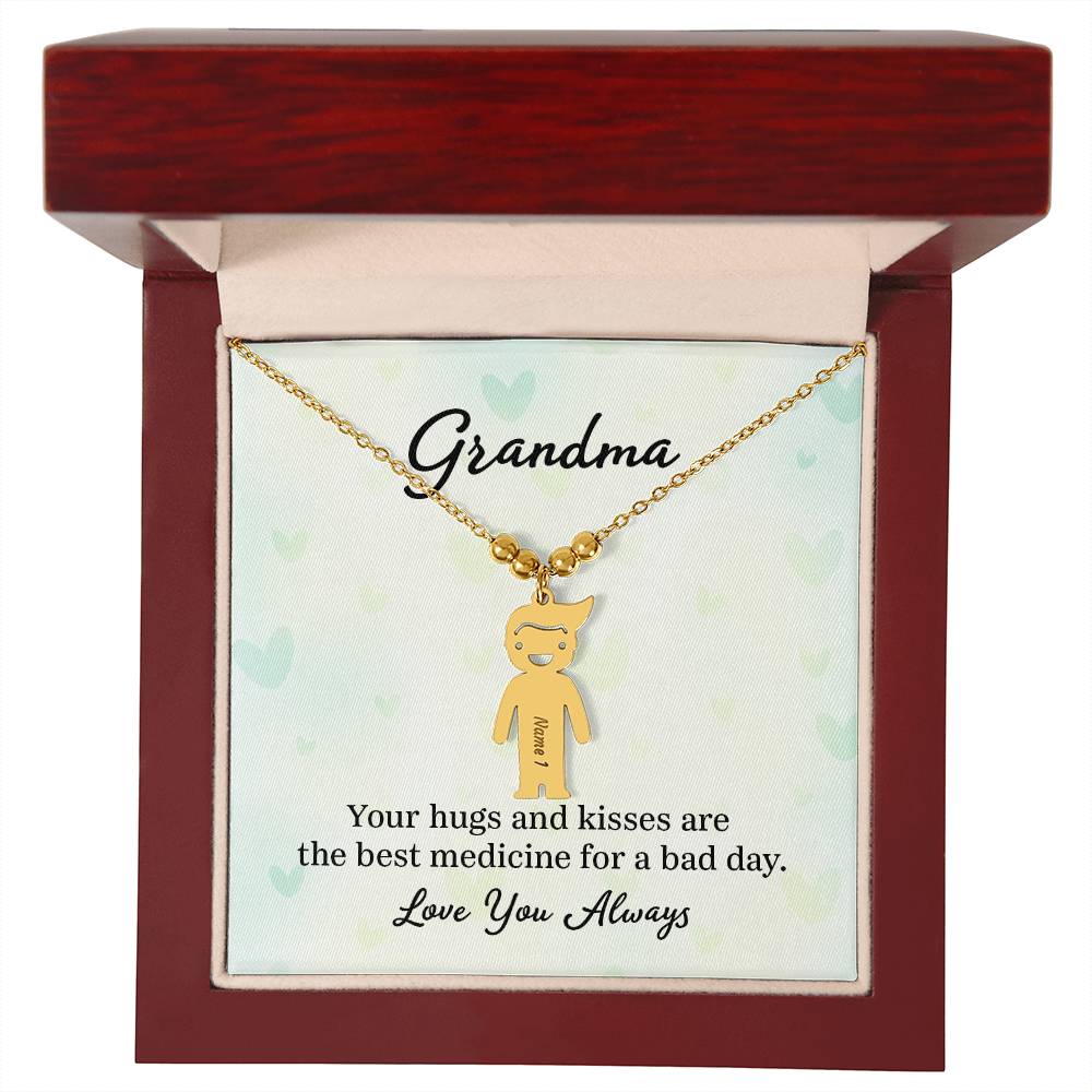 Grandma - Engraved Kid Charm Necklace