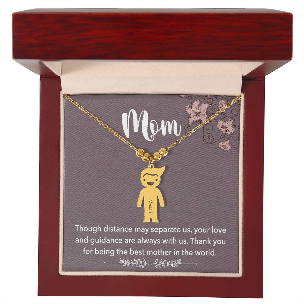 Mom - Engraved Kid Charm Necklace