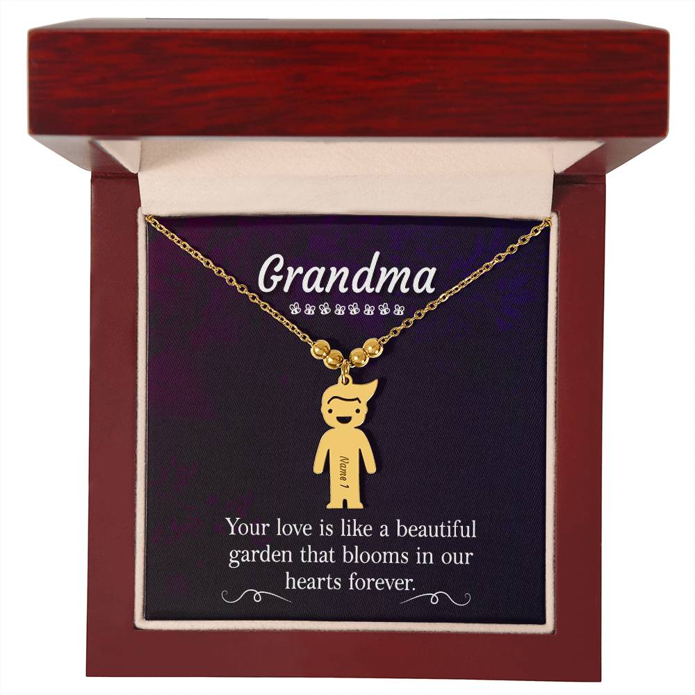 Grandma - Engraved Kid Charm Necklace