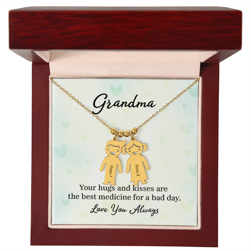 Grandma - Engraved Kid Charm Necklace