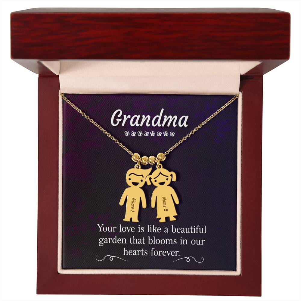 Grandma - Engraved Kid Charm Necklace