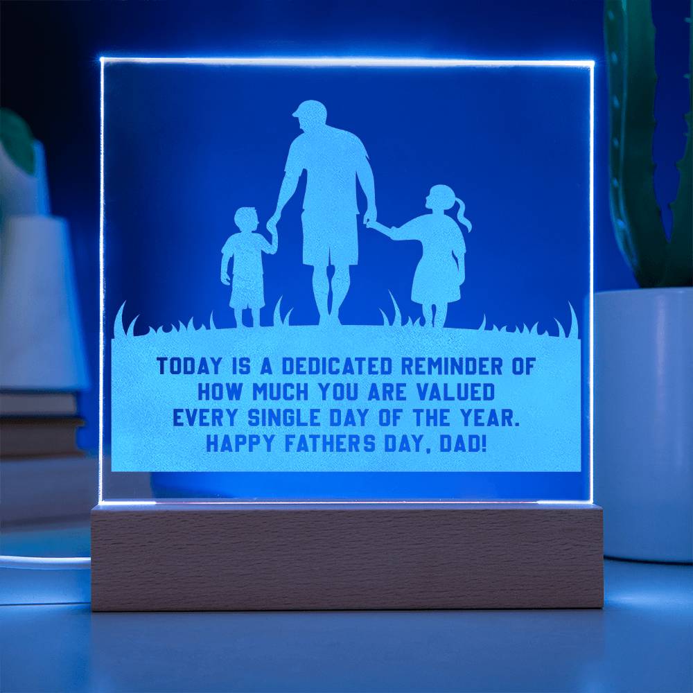 Father's Day - Engraved Acrylic Square Plaque