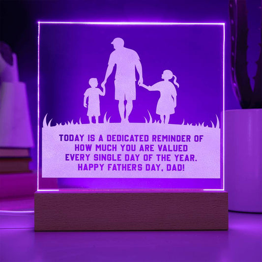 Father's Day - Engraved Acrylic Square Plaque