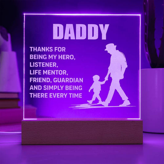 Daddy - Engraved Acrylic Square Plaque