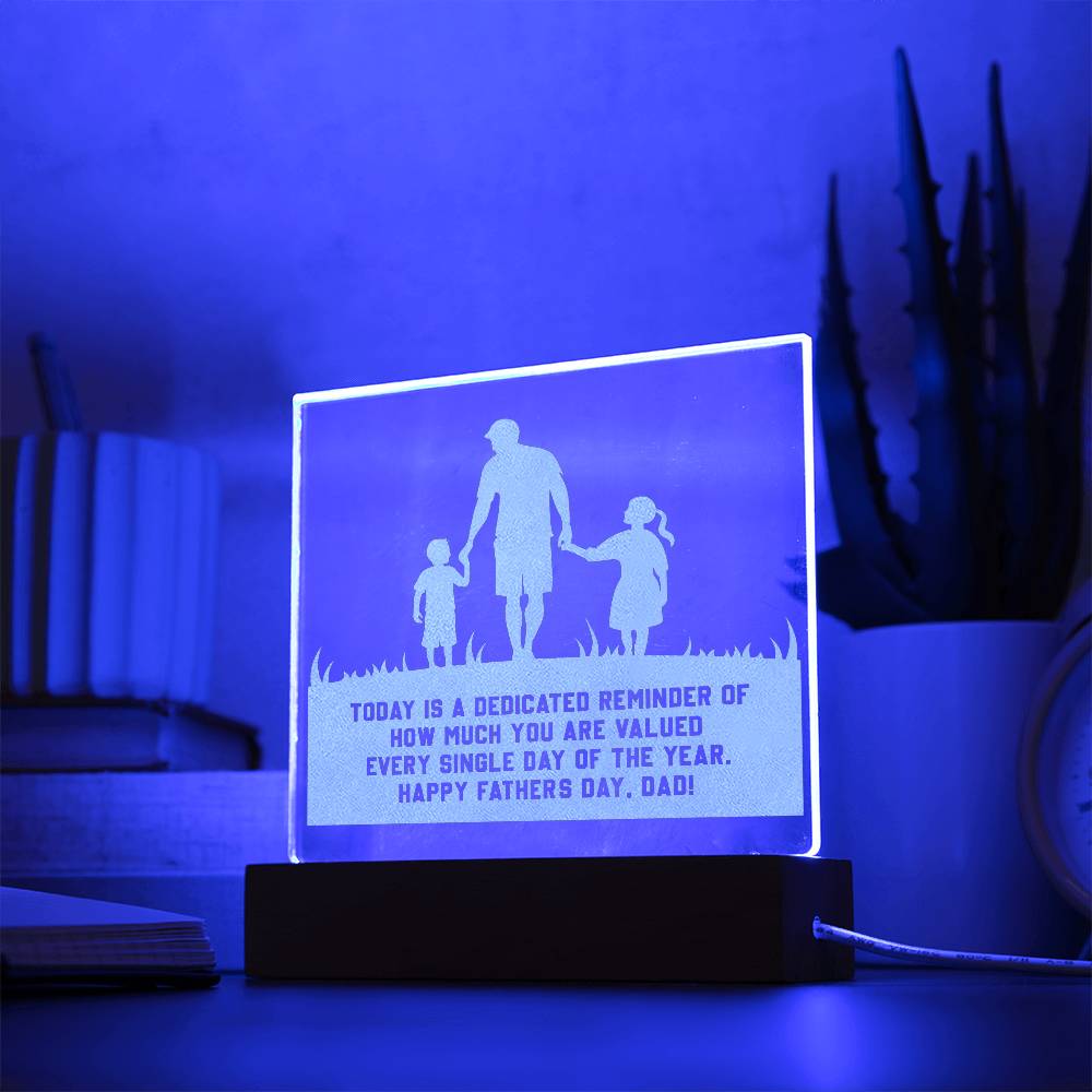 Father's Day - Engraved Acrylic Square Plaque