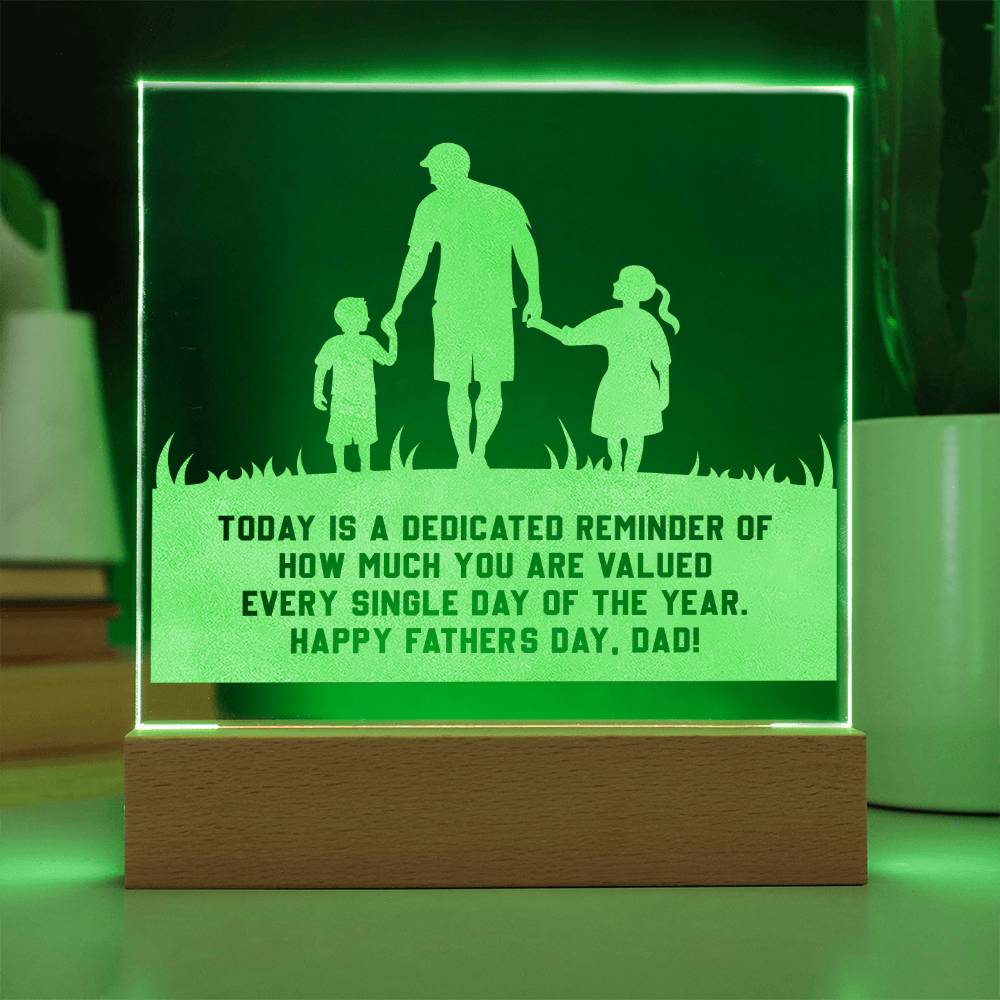 Father's Day - Engraved Acrylic Square Plaque