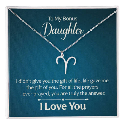 To My Bonus Daughter - Zodiac Symbol Necklace