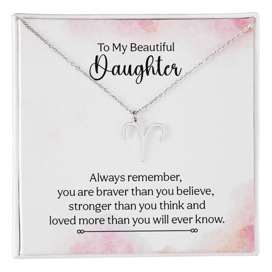 To My Beautiful Daughter - Zodiac Symbol Necklace