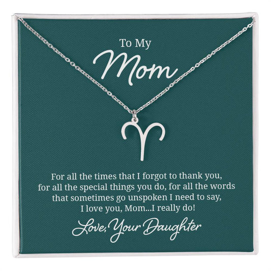 To My Mom - Zodiac Symbol Necklace