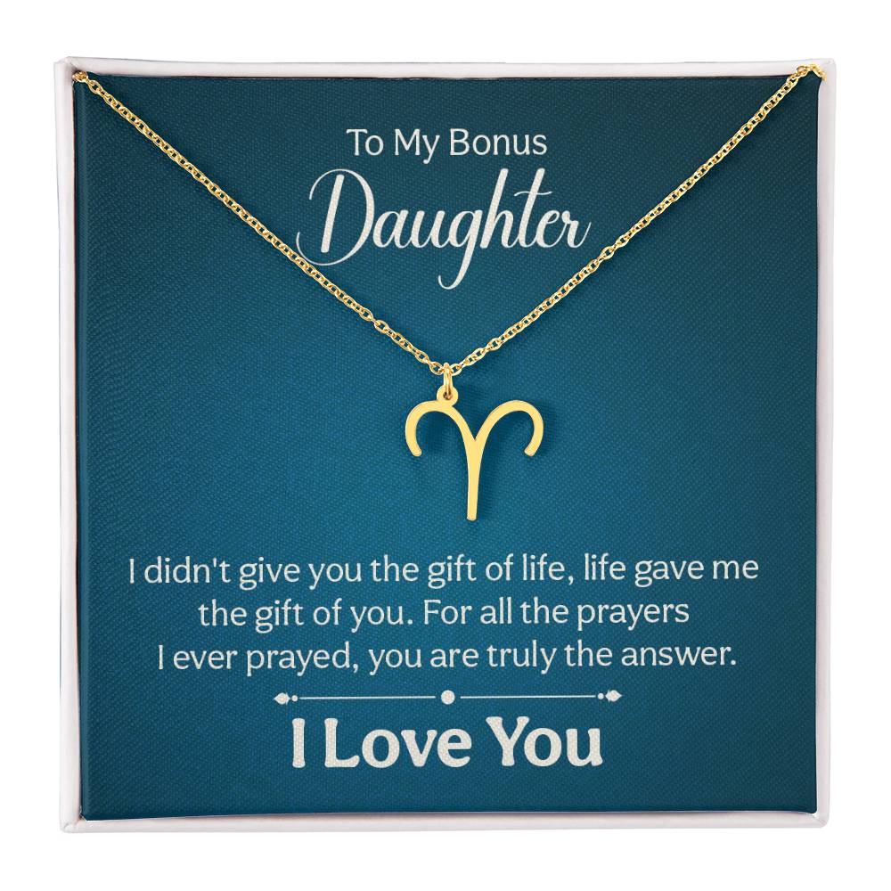 To My Bonus Daughter - Zodiac Symbol Necklace