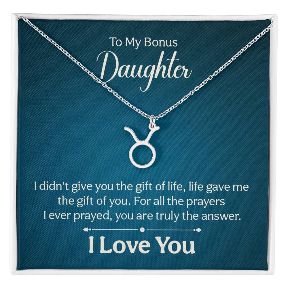 To My Bonus Daughter - Zodiac Symbol Necklace