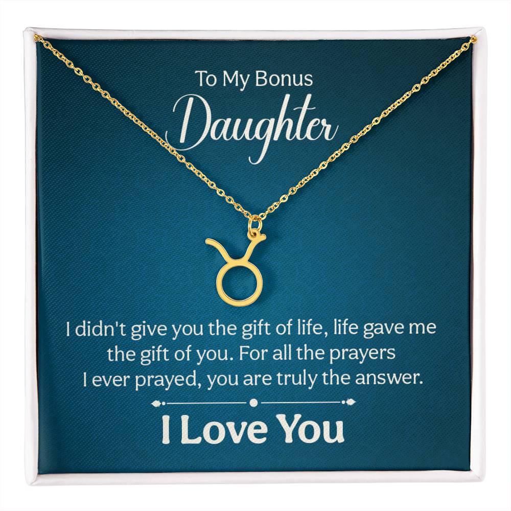 To My Bonus Daughter - Zodiac Symbol Necklace