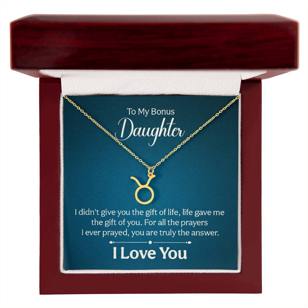 To My Bonus Daughter - Zodiac Symbol Necklace