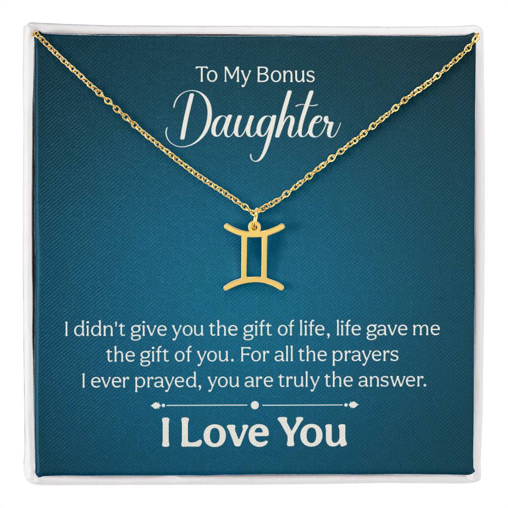 To My Bonus Daughter - Zodiac Symbol Necklace