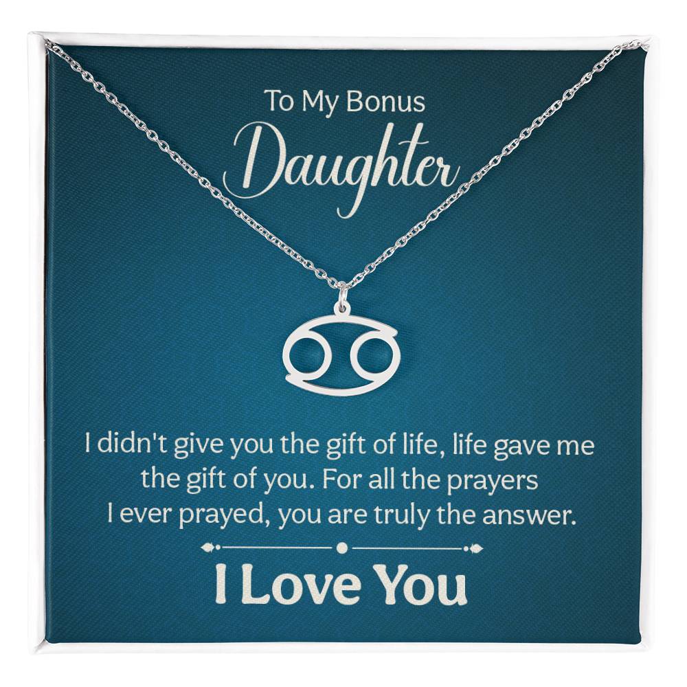 To My Bonus Daughter - Zodiac Symbol Necklace