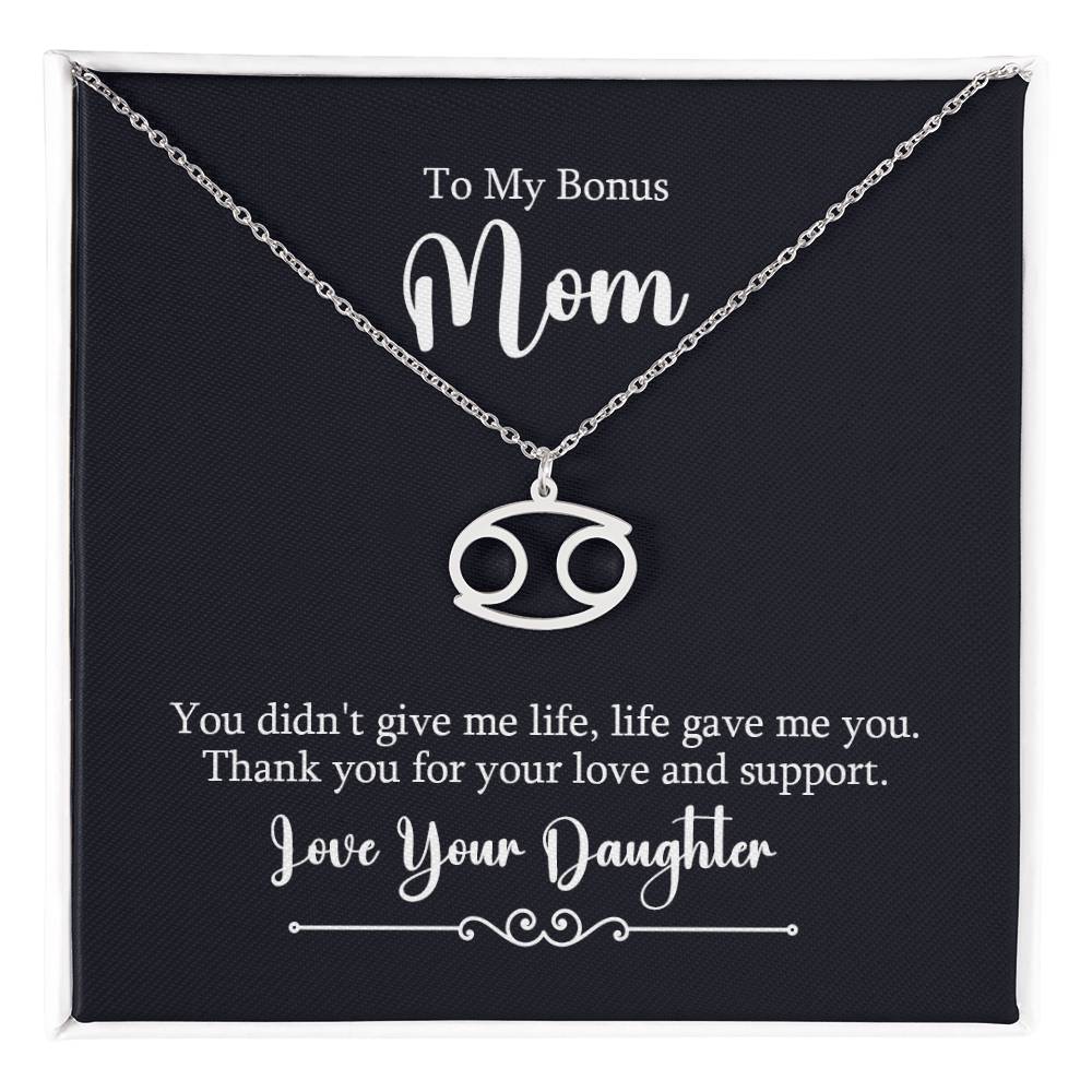 To My Bonus Mom - Zodiac Symbol Necklace