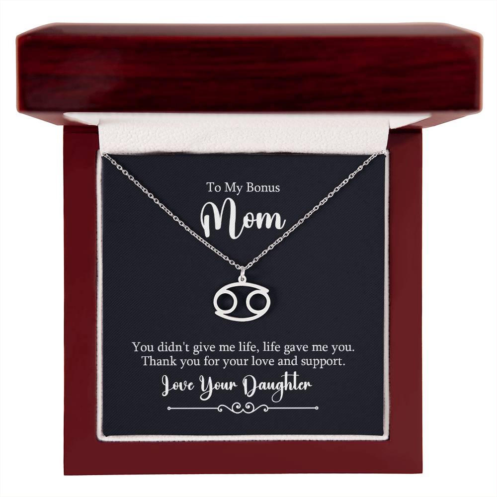 To My Bonus Mom - Zodiac Symbol Necklace