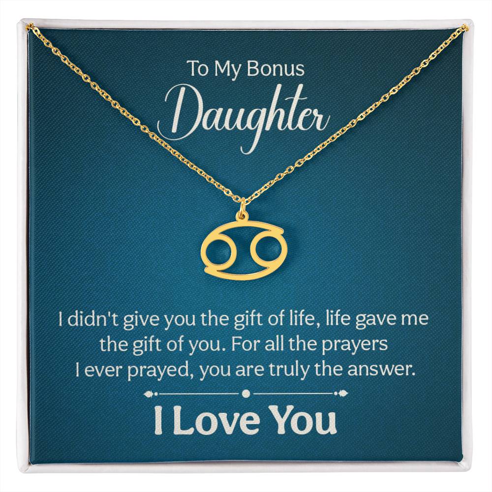 To My Bonus Daughter - Zodiac Symbol Necklace