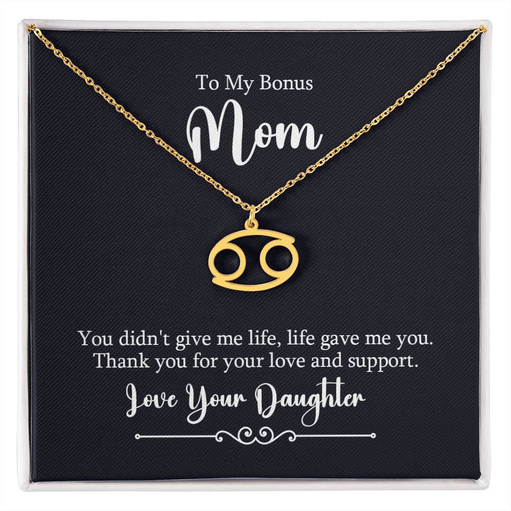 To My Bonus Mom - Zodiac Symbol Necklace