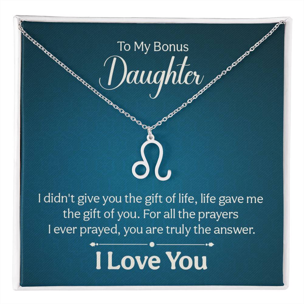 To My Bonus Daughter - Zodiac Symbol Necklace