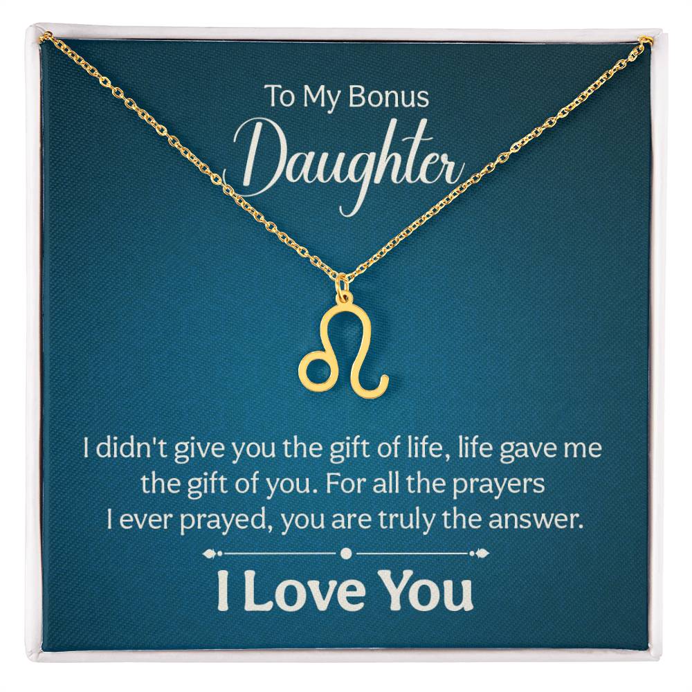 To My Bonus Daughter - Zodiac Symbol Necklace