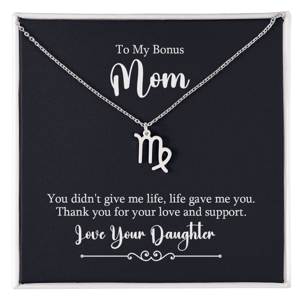 To My Bonus Mom - Zodiac Symbol Necklace