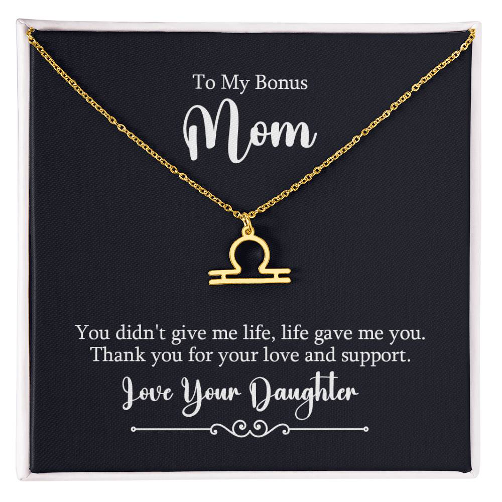 To My Bonus Mom - Zodiac Symbol Necklace