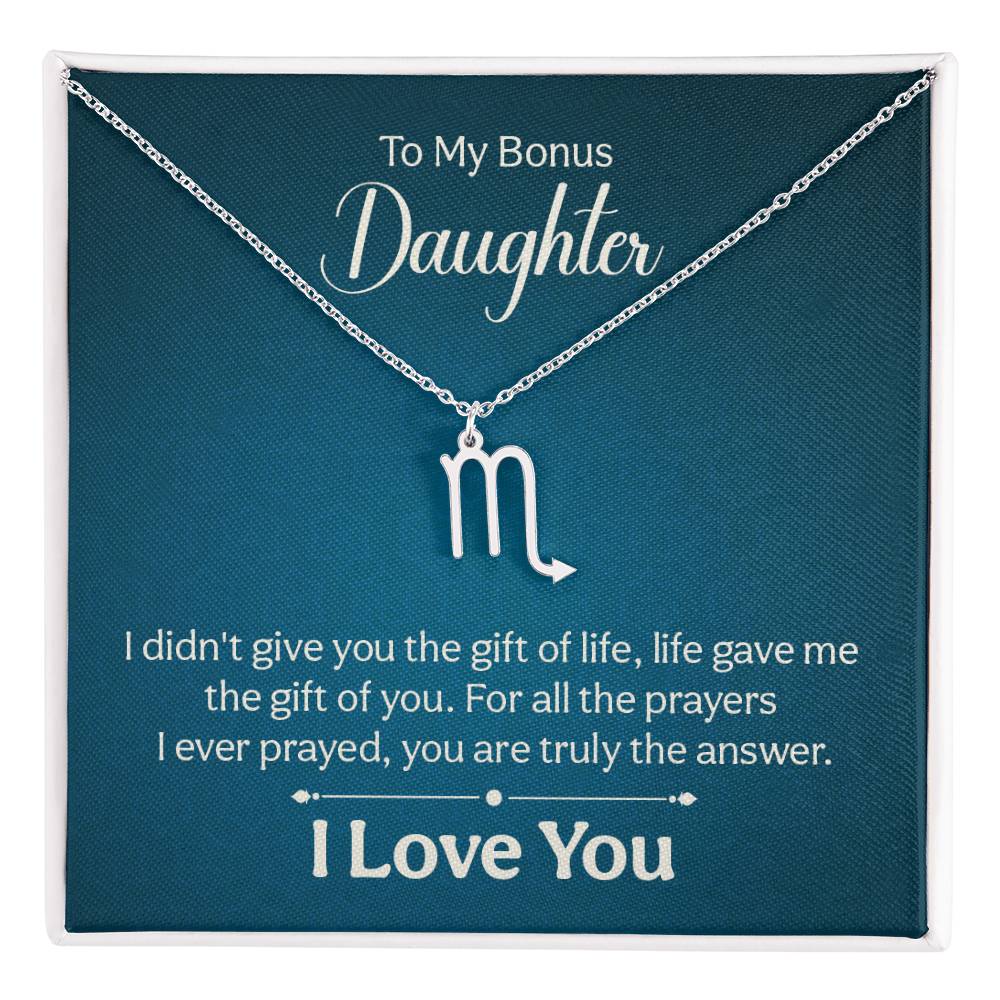 To My Bonus Daughter - Zodiac Symbol Necklace