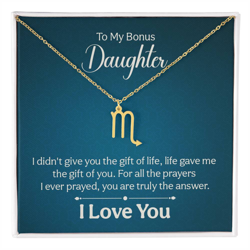 To My Bonus Daughter - Zodiac Symbol Necklace