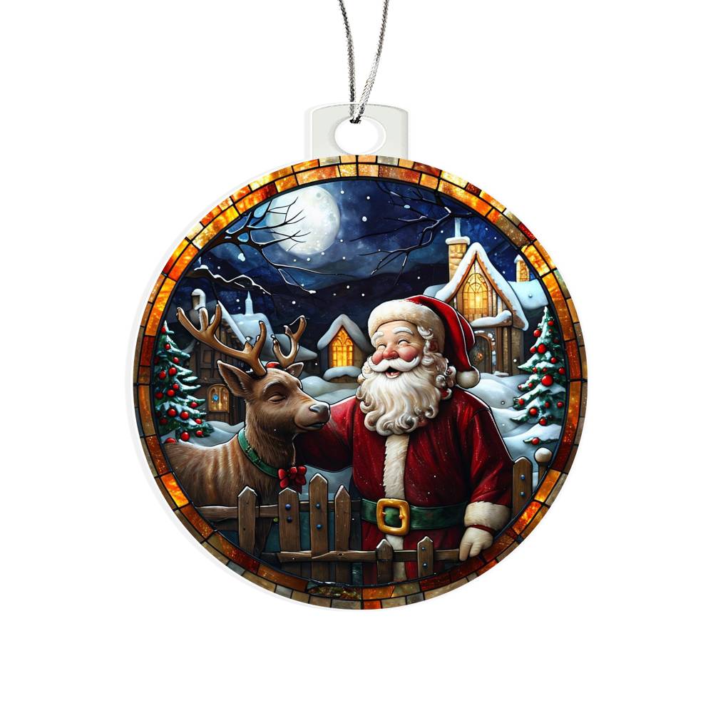 Happy Santa - Acrylic Christmas Ornament