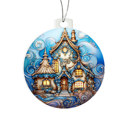 Beautiful Winter House - Christmas Ornament