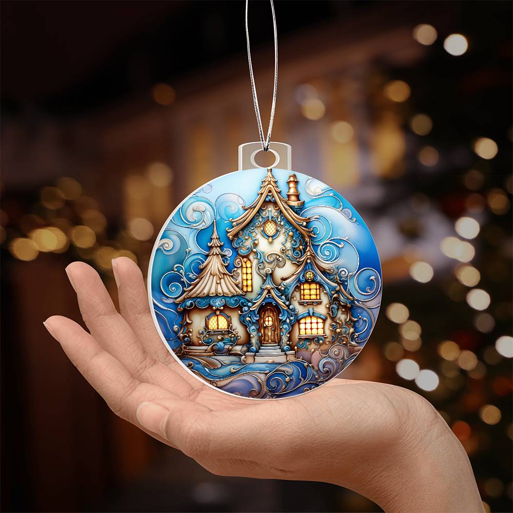 Beautiful Winter House - Christmas Ornament