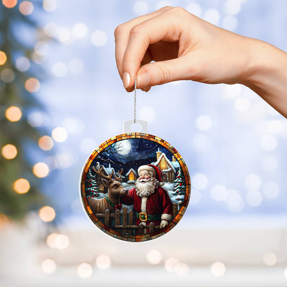 Happy Santa - Acrylic Christmas Ornament