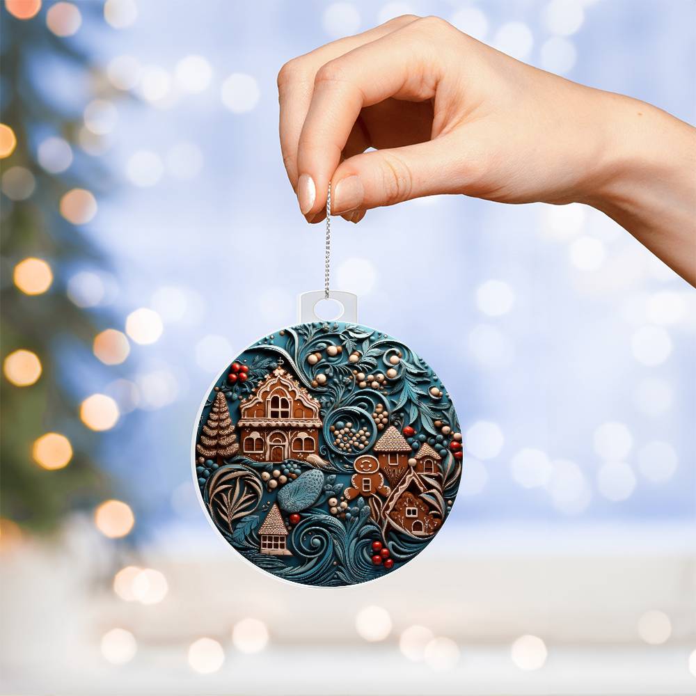 Gingerbread Village - Christmas Acrylic Ornament