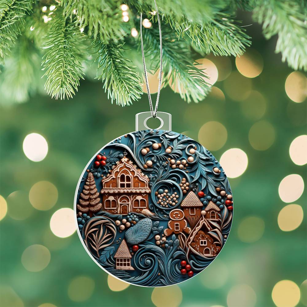 Gingerbread Village - Christmas Acrylic Ornament