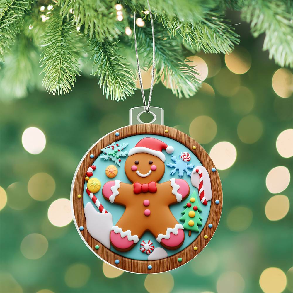 Gingerbread Man - Acrylic Christmas Ornament