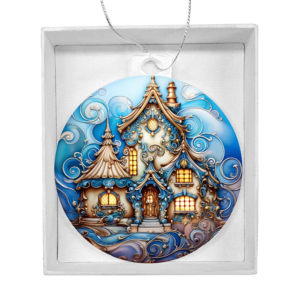 Beautiful Winter House - Christmas Ornament