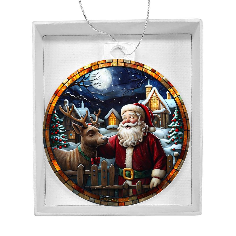 Happy Santa - Acrylic Christmas Ornament