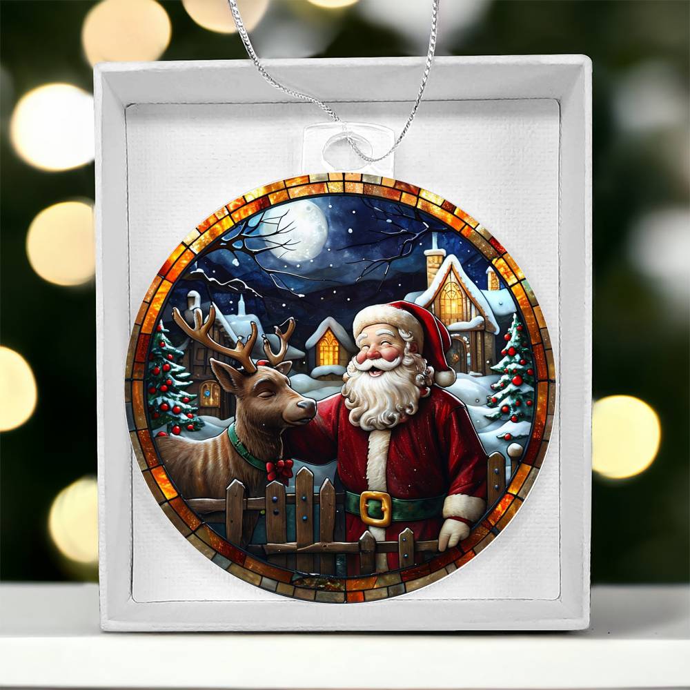 Happy Santa - Acrylic Christmas Ornament