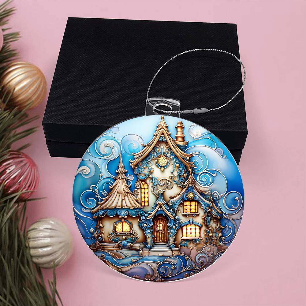 Beautiful Winter House - Christmas Ornament