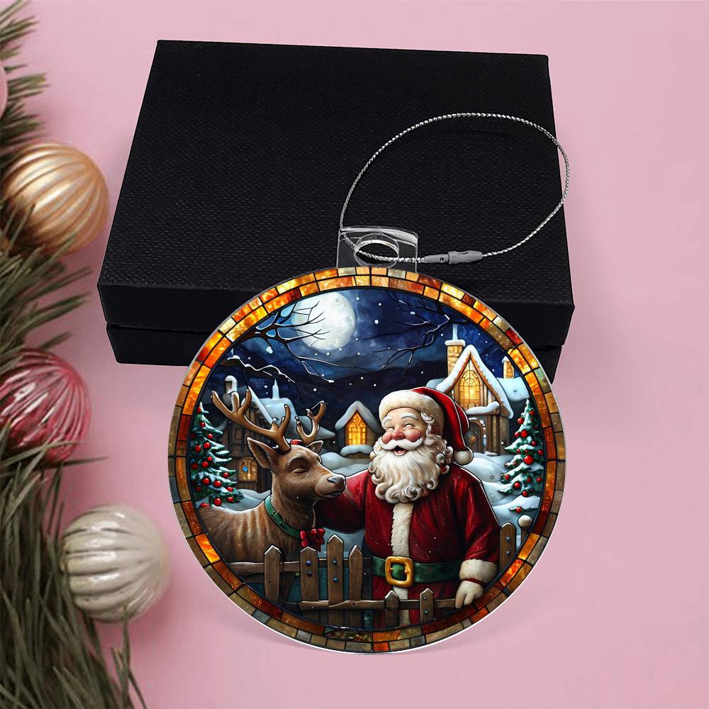 Happy Santa - Acrylic Christmas Ornament