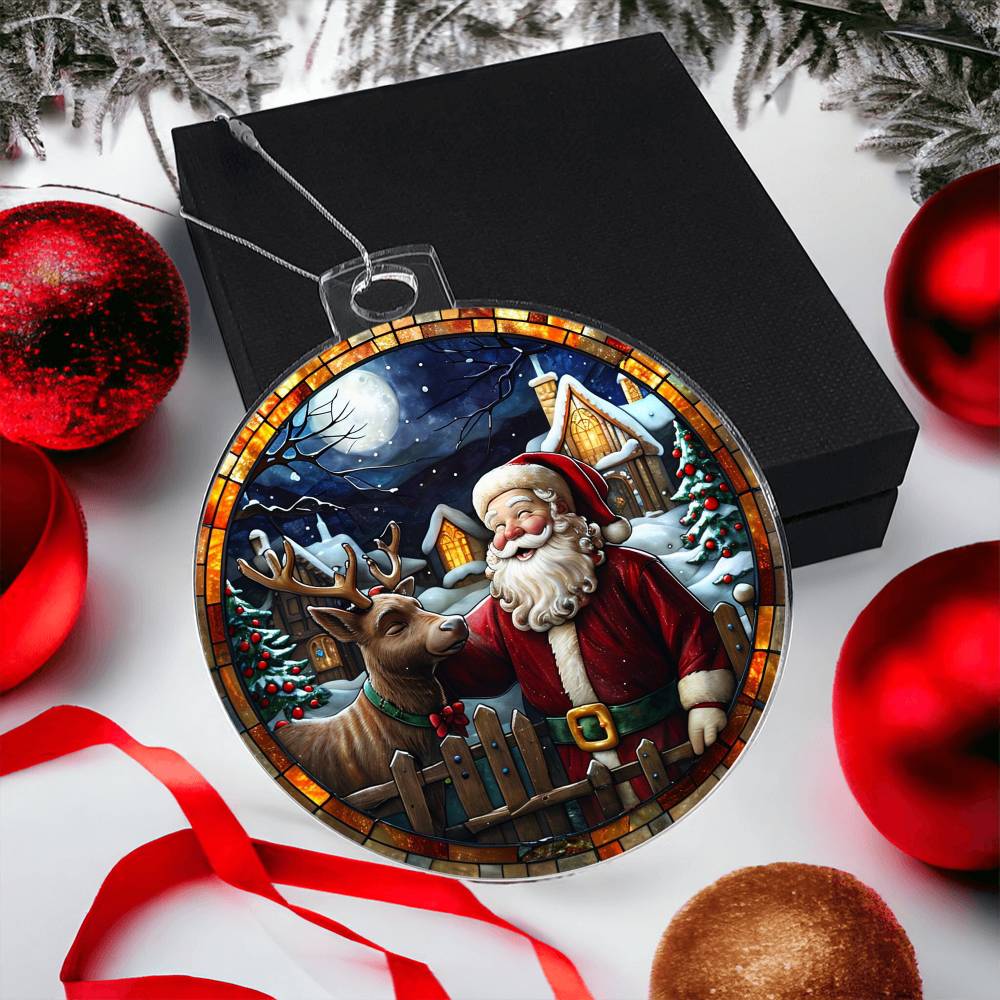 Happy Santa - Acrylic Christmas Ornament