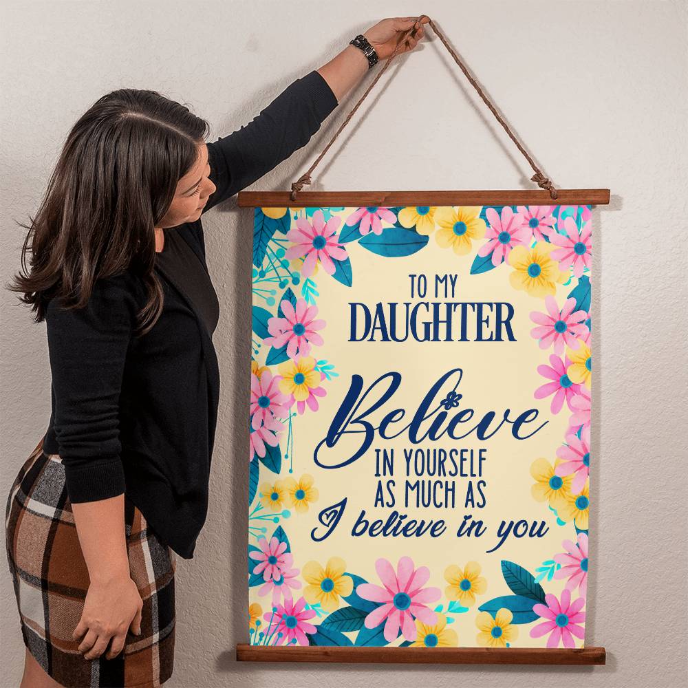 To My Daughter - Wood Framed Wall Tapestry